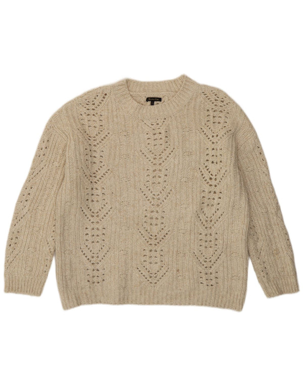 Pulover Massimo Dutti pentru damă cu gât roșu și pulover UK 16, mare, alb