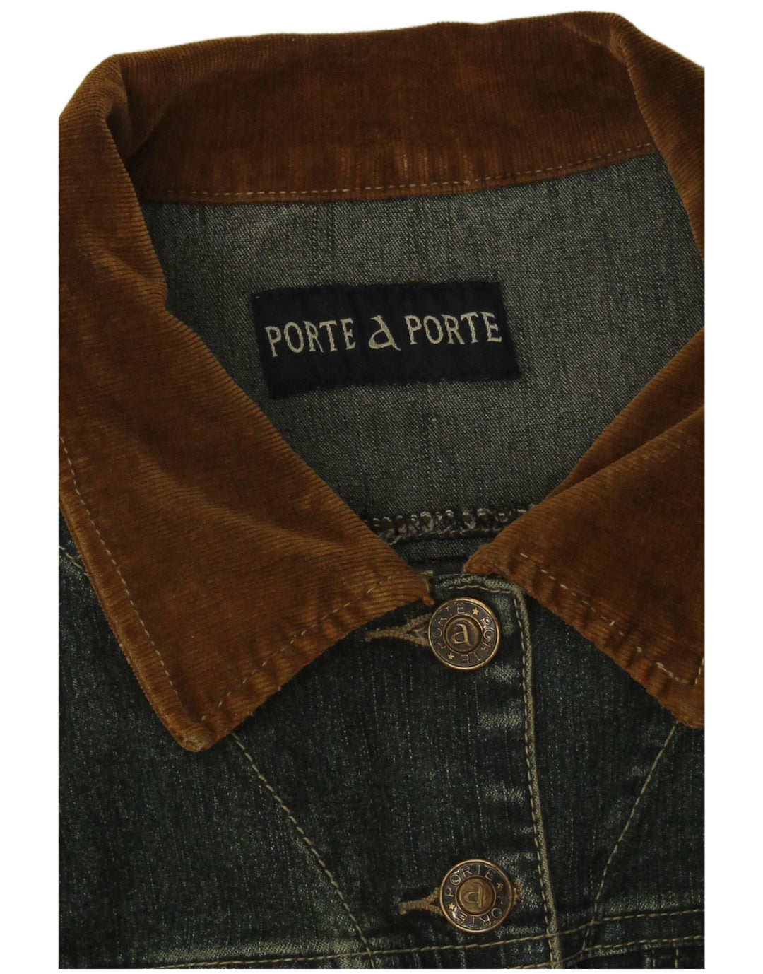 Jachetă de blugi vintage pentru femei UK 12, albastru mediu, bumbac color bloc