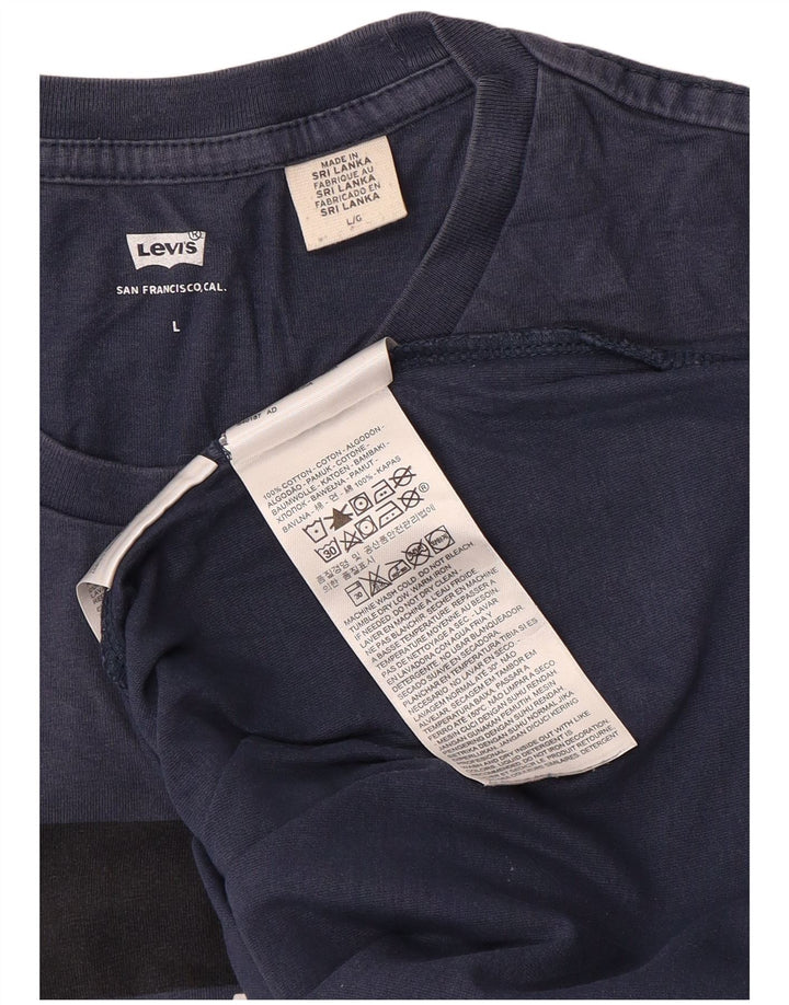 Tricou grafic pentru bărbați Levi's Top mare din bumbac bleumarin
