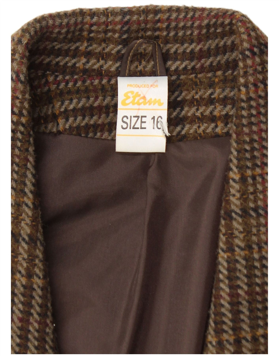 Jachetă blazer pentru femei ETAM cu două piepturi US 16 2XL, maro, acrilic