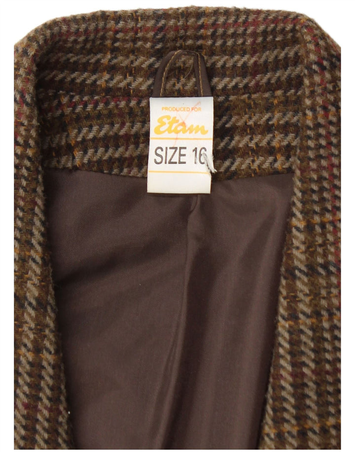 Jachetă blazer pentru femei ETAM cu două piepturi US 16 2XL, maro, acrilic
