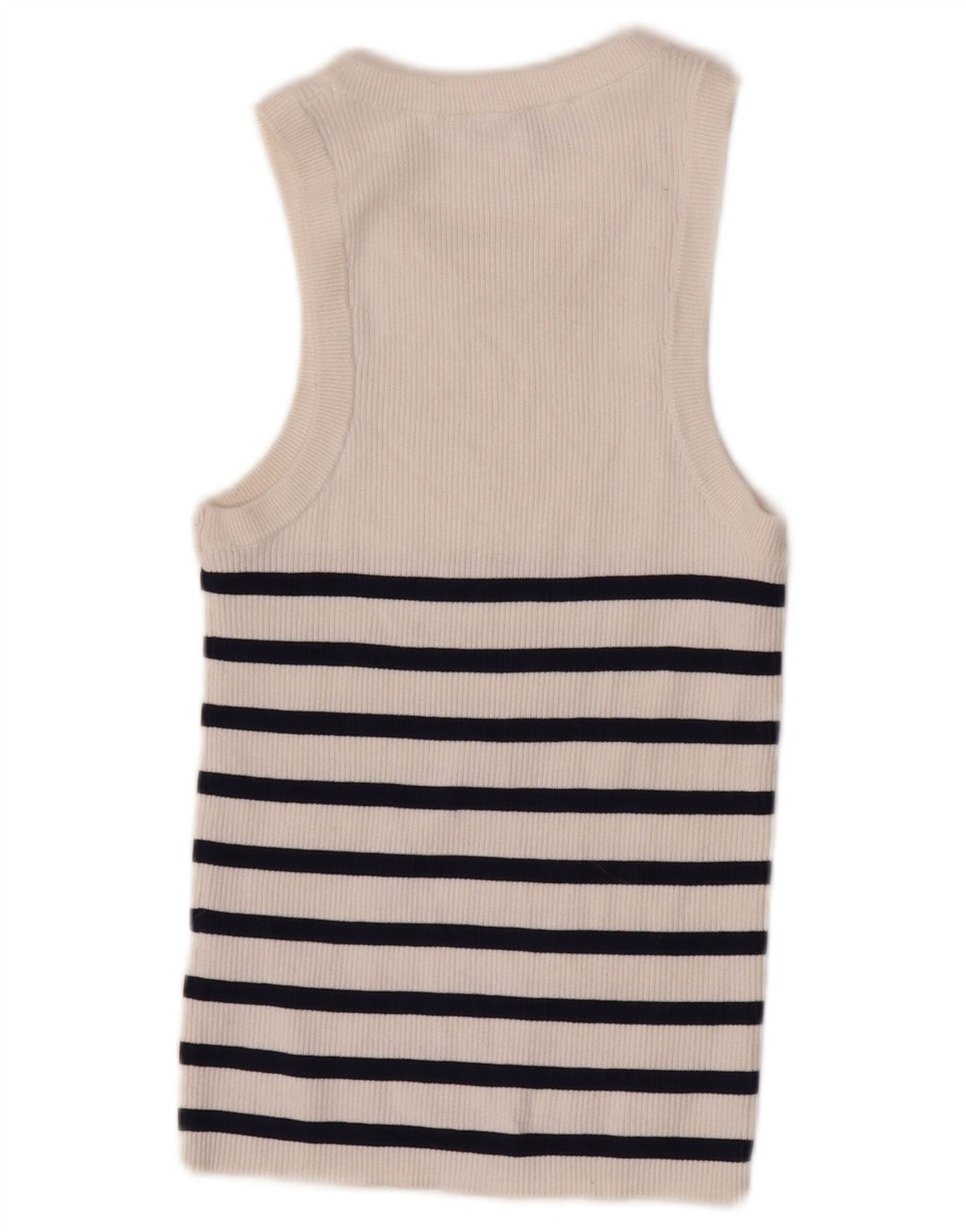 Top cu vestă pentru femei Zara UK 12 Medium White Striped Viscose
