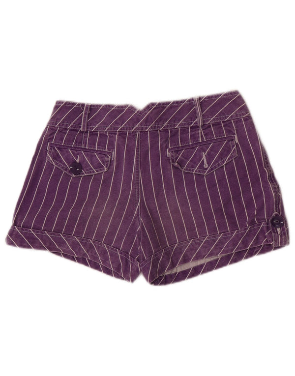 Pantaloni scurți cargo Trafaluc pentru femei Zara EU 36 XS W26 Bumbac cu dungi violet