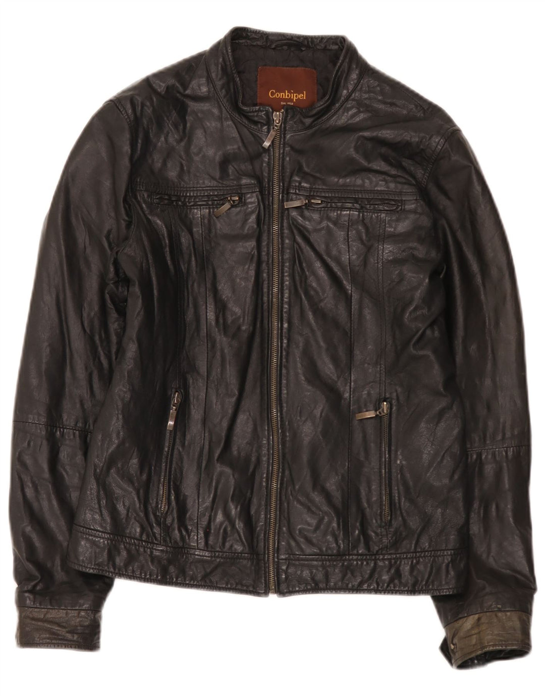 Jachetă de piele pentru bărbați Conbipel IT 48 Medium Black