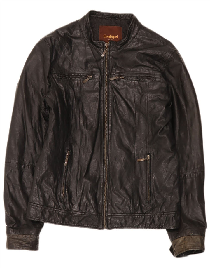 Jachetă de piele pentru bărbați Conbipel IT 48 Medium Black