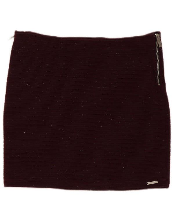 Superdry Womens Mini Skirt Medium W30 Burgundy Flecked Polyester