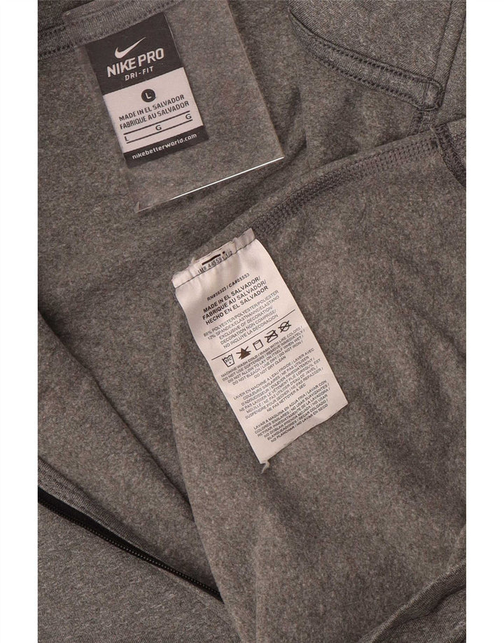 Top de trening Nike Dri Fit, cu fermoar și gât, pentru femei, UK 14, mare, gri