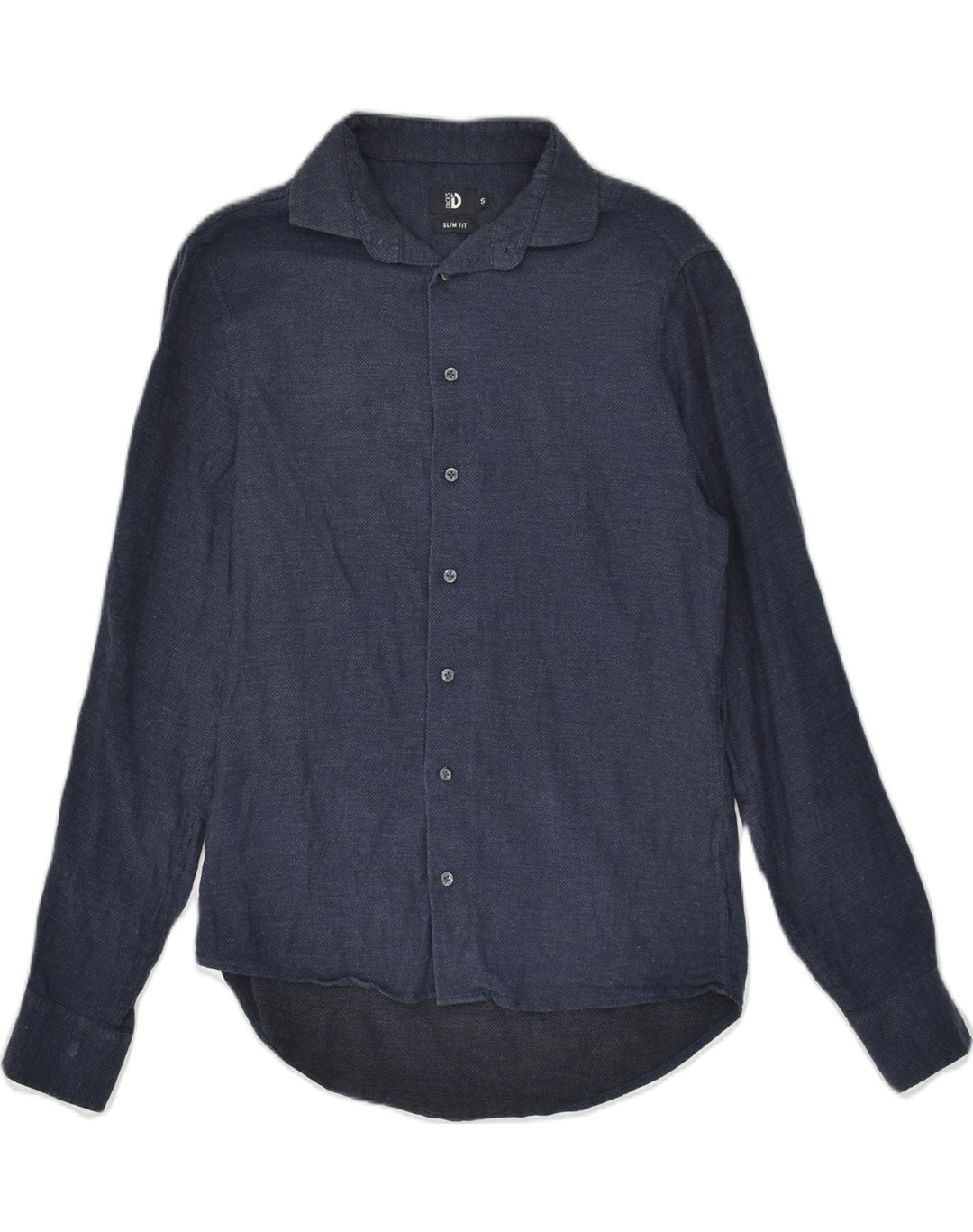 DACK'S Mens Slim Fit Slim Fit Shirt Small Navy Blue Cotton | Vintage Dack's | Thrift | Second-Hand Dack's | Used Clothing | Messina Hembry 