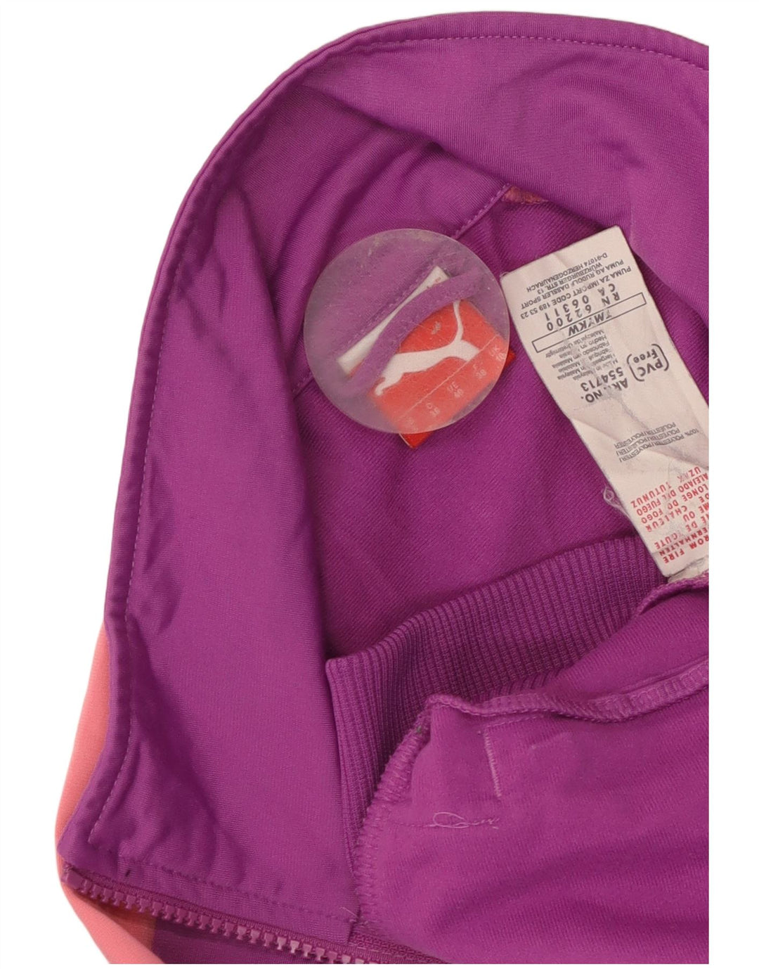Jachetă de top pentru trening Puma pentru femei UK 10 Small Purple Colorblock Poliester