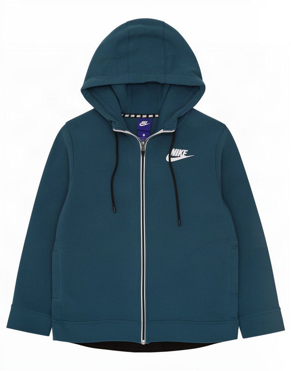 Pulover Nike pentru femei, supradimensionat, cu fermoar, UK 10, bumbac albastru mic