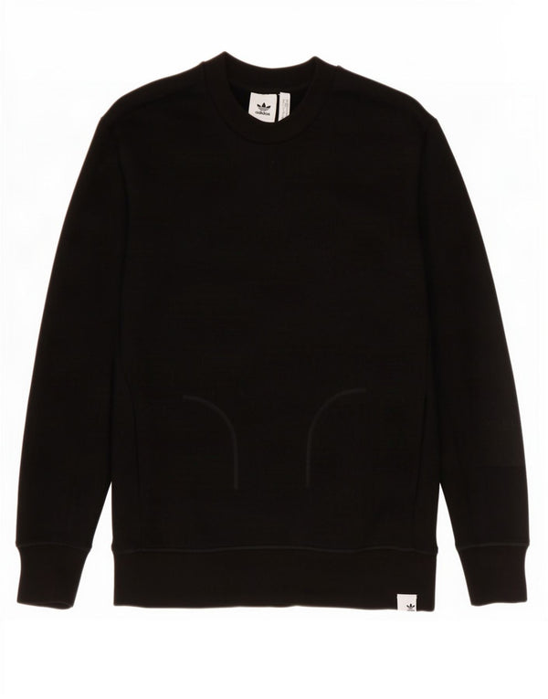 Pulover Adidas pentru bărbați, bumbac mediu negru
