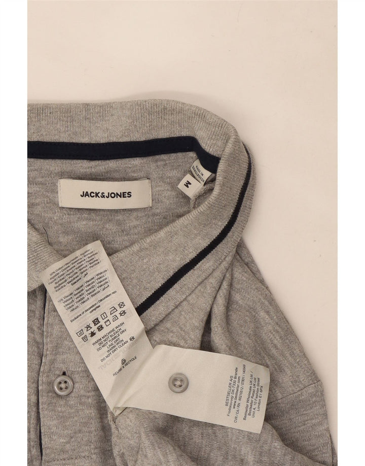 Tricou polo Jack & Jones pentru bărbați, bumbac cu pete gri mediu