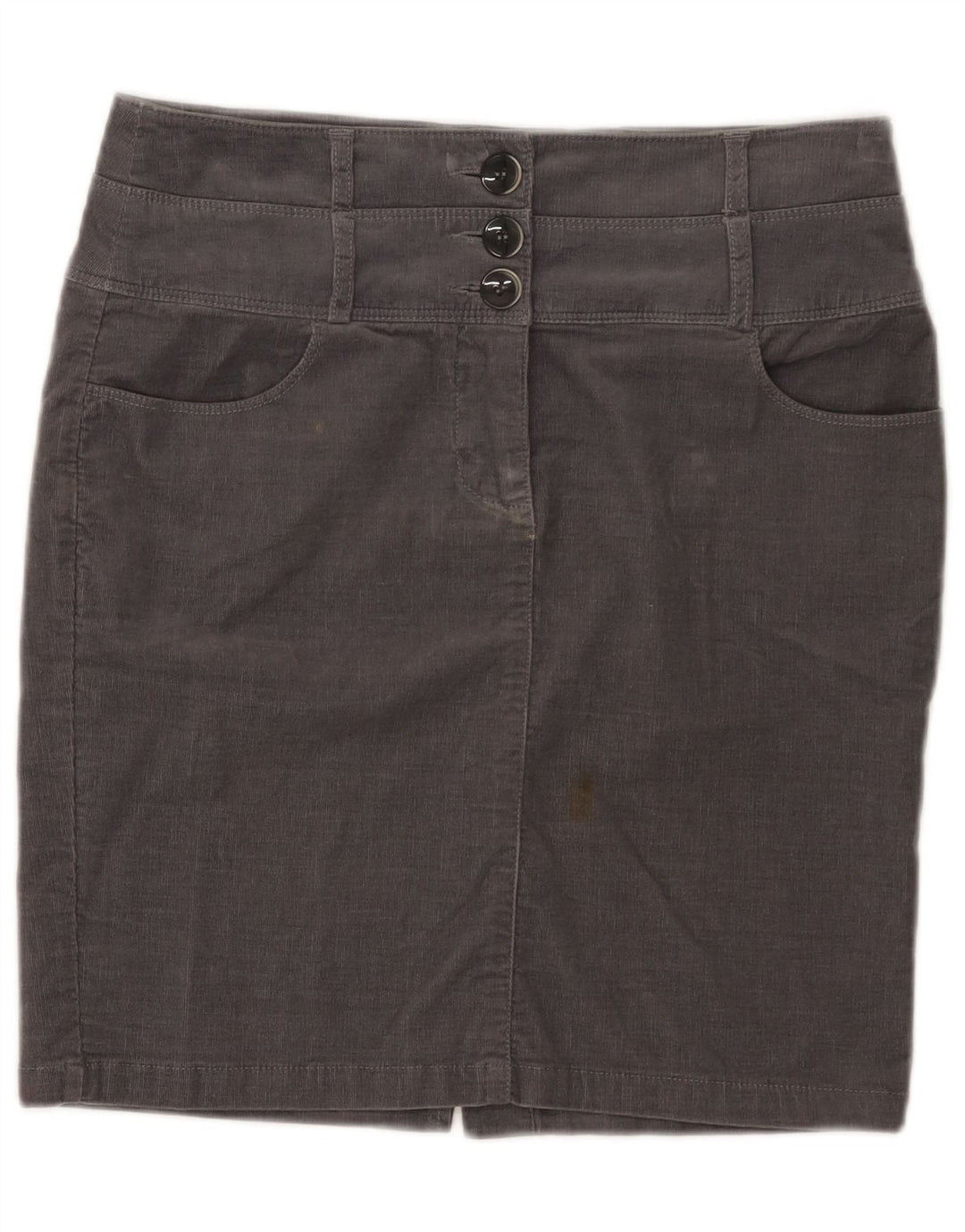 Fustă mini din velur pentru femei Benetton IT 42 Medium W30 bumbac gri