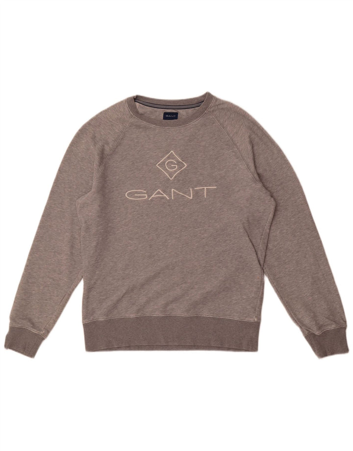 Hanorac cu grafic Gant pentru bărbați Jumper mare, gri, bumbac cu pete