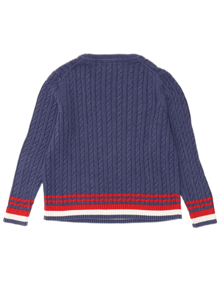 Pulover pentru femei TOMMY HILFIGER cu gât de barcă, Marea Britanie 18 XL, bleumarin, cu dungi