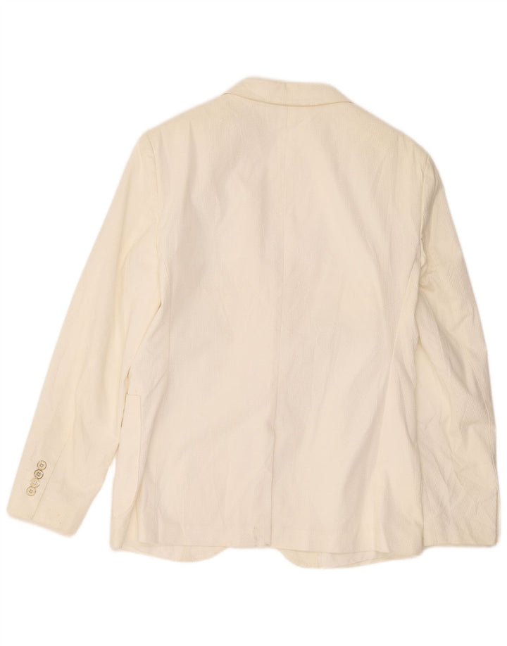 Jachetă pentru bărbați Zara cu 2 nasturi, UK 38, bumbac alb mediu