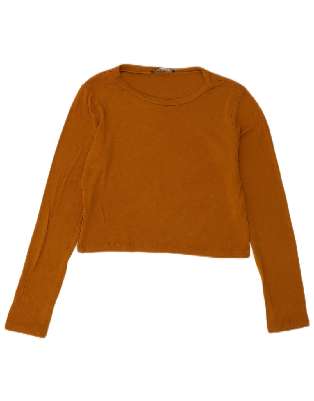 Crop Top pentru femei Zara cu mânecă lungă UK 12 Medium Brown Viscose