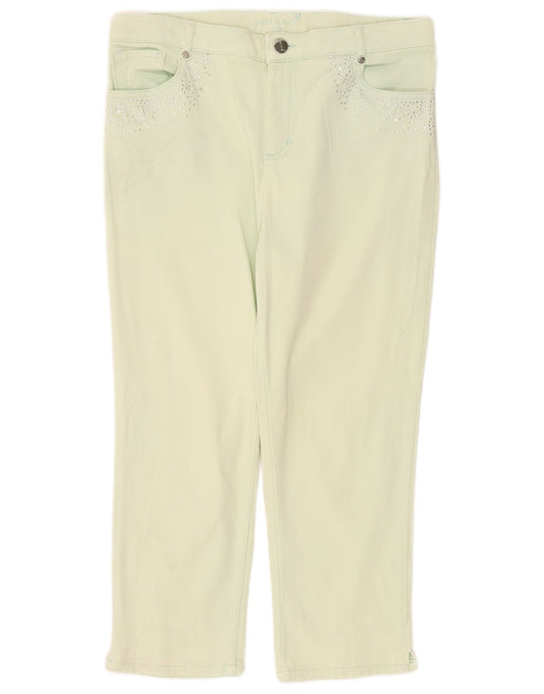 Marks & Spencer Blugi Capri cu talie înaltă pentru femei UK 14 Large W32 L22 Turcoaz