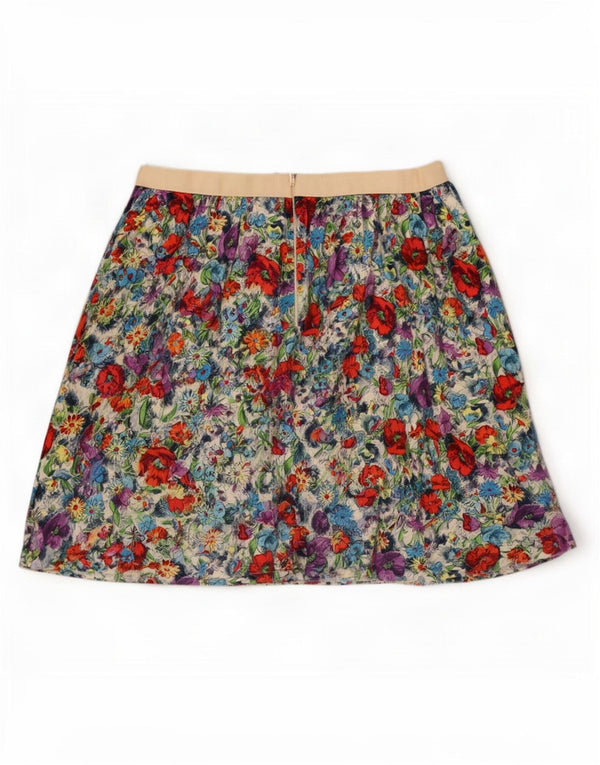 Fusta mini Topshop pentru femei UK 12 Medium W28 Multicolor Floral Viscose