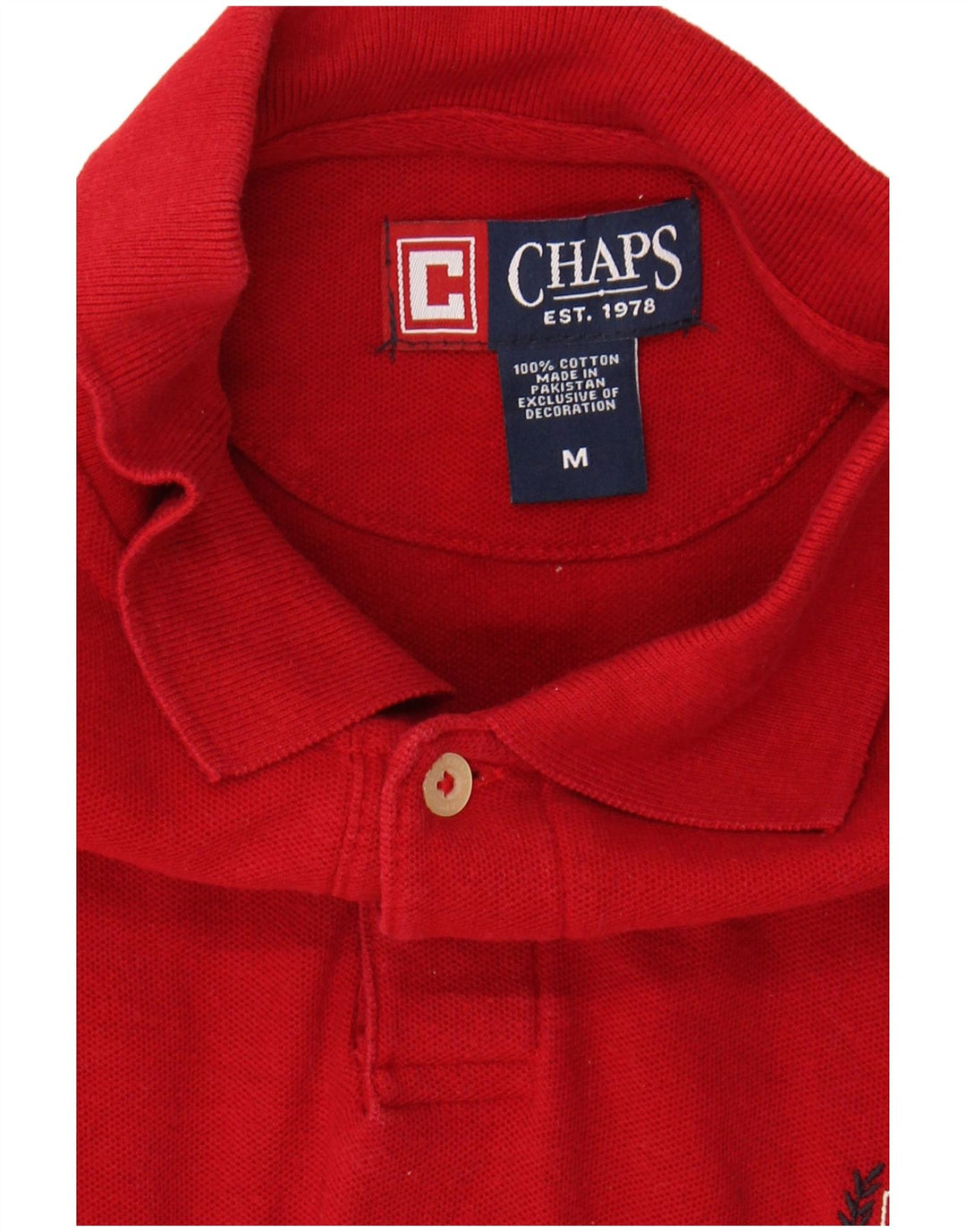 CHAPS Mens Polo Shirt Medium Red Cotton