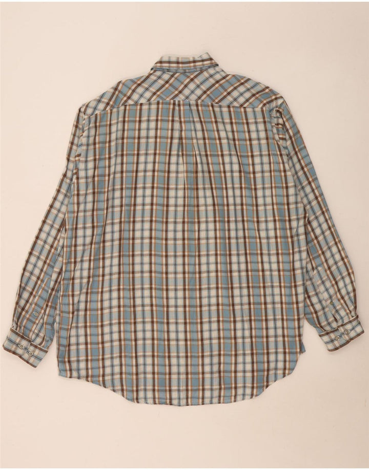 Cămașă de flanel pentru bărbați Marlboro Classics, bumbac cu check albastru 2XL