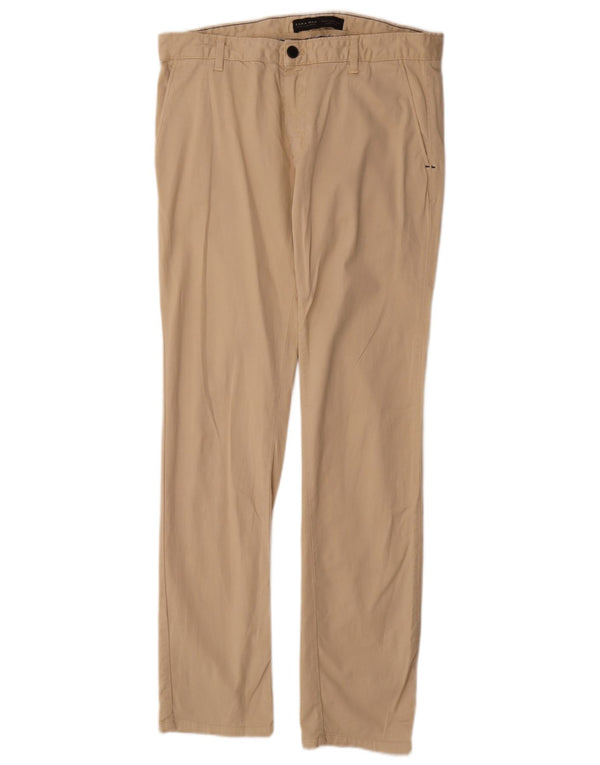 Pantaloni chino slim pentru bărbați Zara EU 42 Large W32 L33 Bej Bumbac