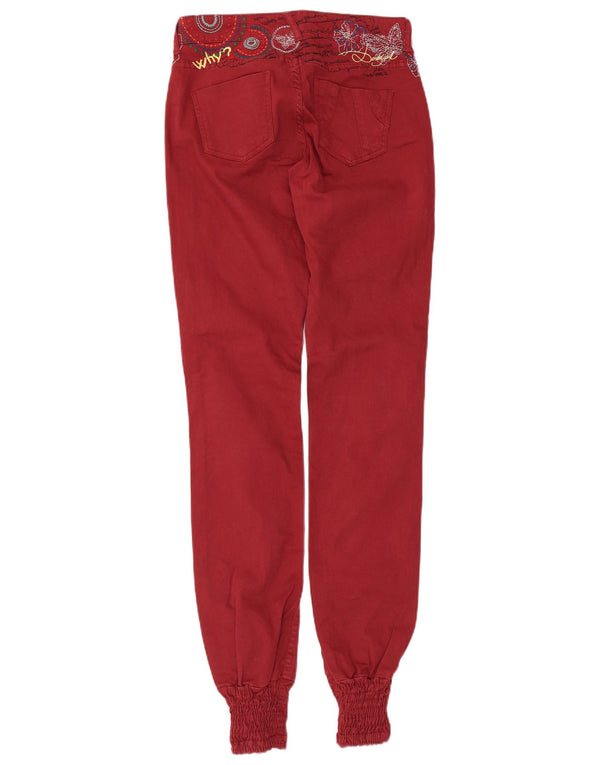 Pantaloni casual pentru femei Desigual Graphic Joggers W28 L34 Roșu Floral