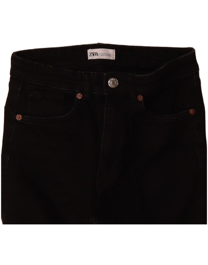 ZARA Womens Crop Bootcut Jeans EU 40 Medium W28 L25 Black