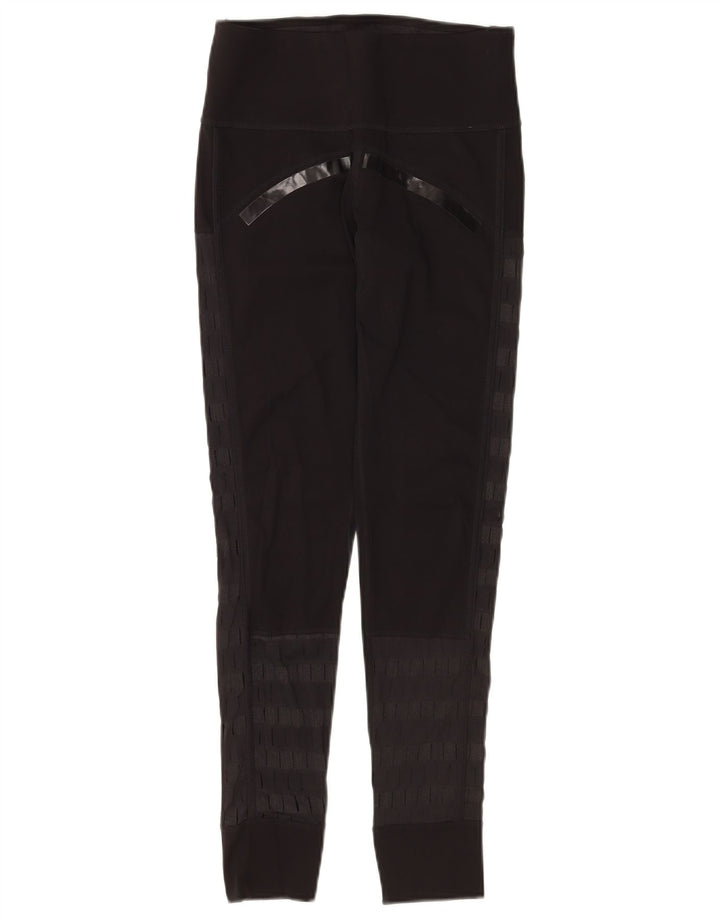 Leggings cu grafic Stella McCartney ADIDAS pentru femei UK 8 mici, negru, cu dungi