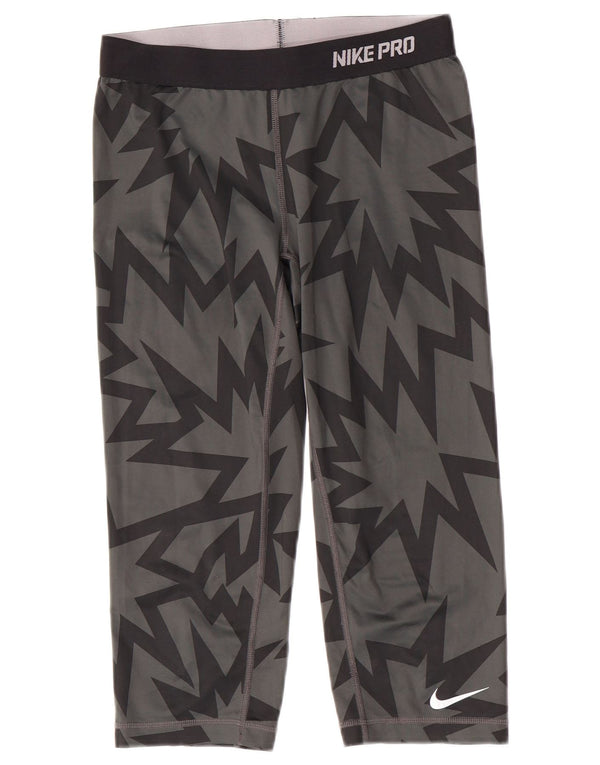Leggings Capri Nike Dri Fit pentru femei UK 12 Gri mediu Poliester geometric