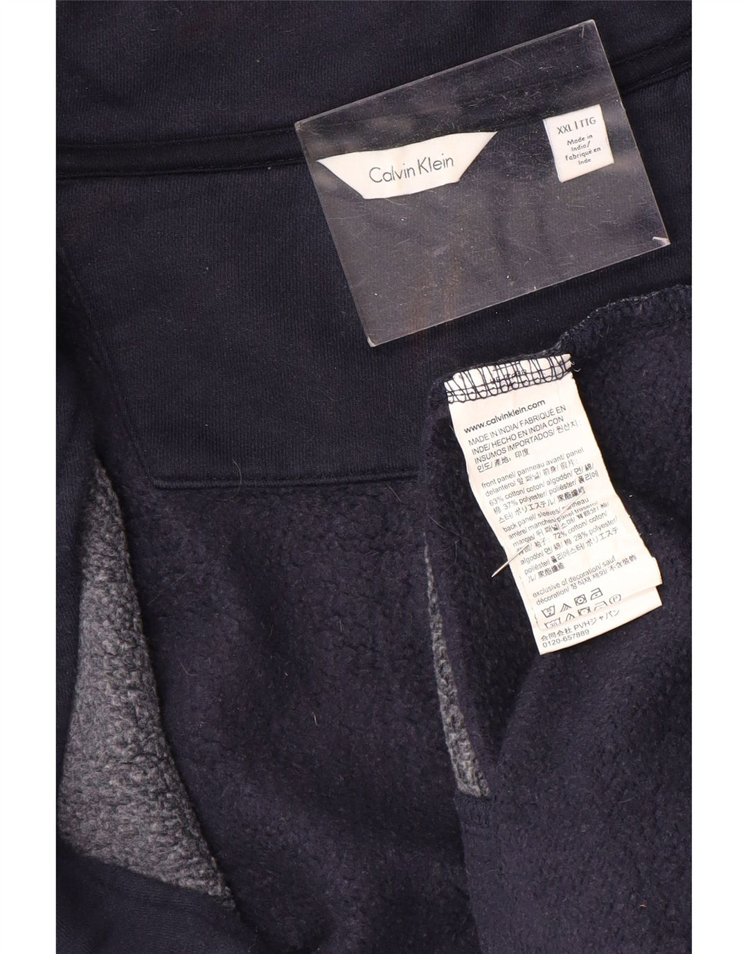 Jachetă de trening pentru bărbați CALVIN KLEIN, 2XL, poliester color bloc de culoare bleumarin
