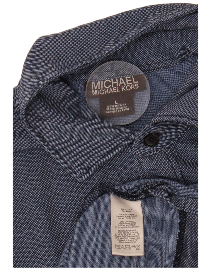 Cămașă polo MICHAEL KORS pentru bărbați din bumbac mare, albastru bleumarin