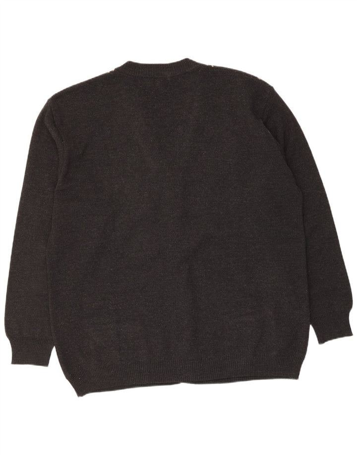 Pulover Cardigan Bernardi pentru bărbați IT 54 XL Gri Argyle/Lână diamant