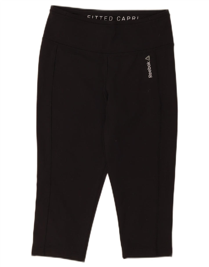 Leggings Capri pentru femei Reebok UK 8/10 Poliester negru mic