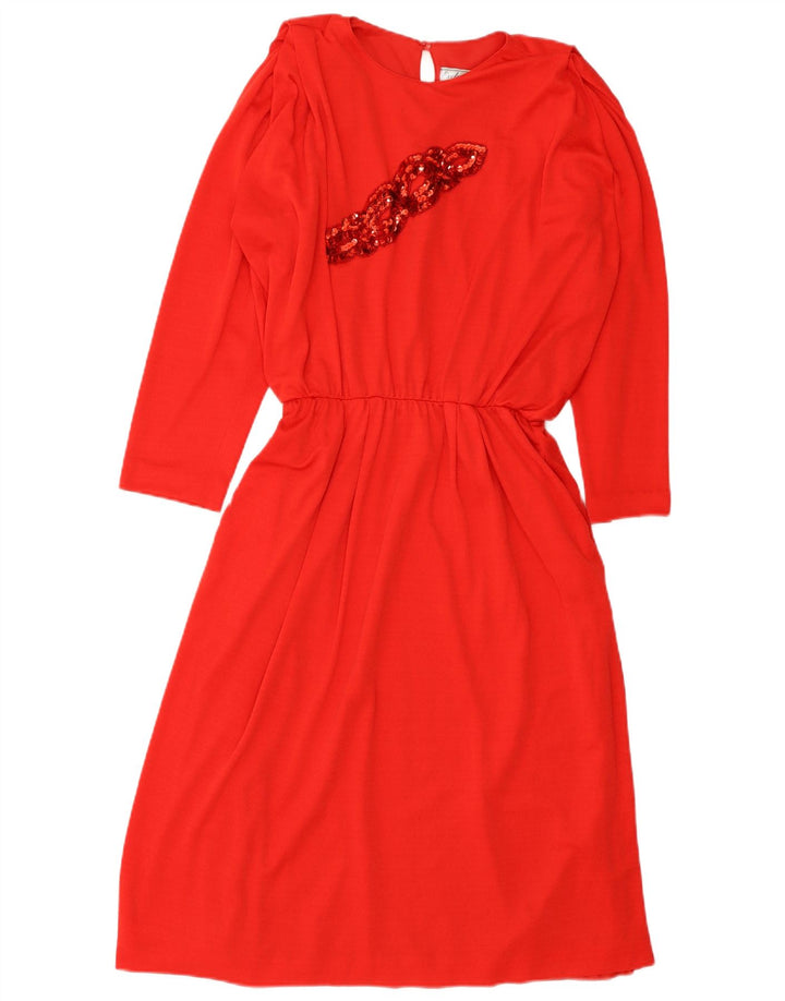 Rochie maxi cu mânecă lungă, exclusivă, pentru femei, EU 36, roșu mic