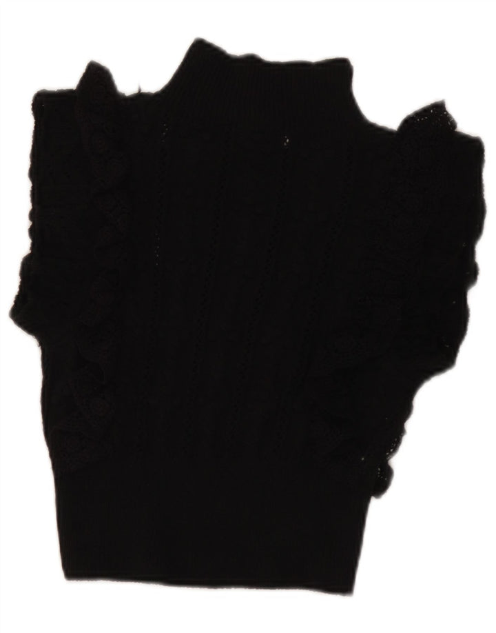 Bluză Crop Top Femei Zara UK 8 Poliester negru mic