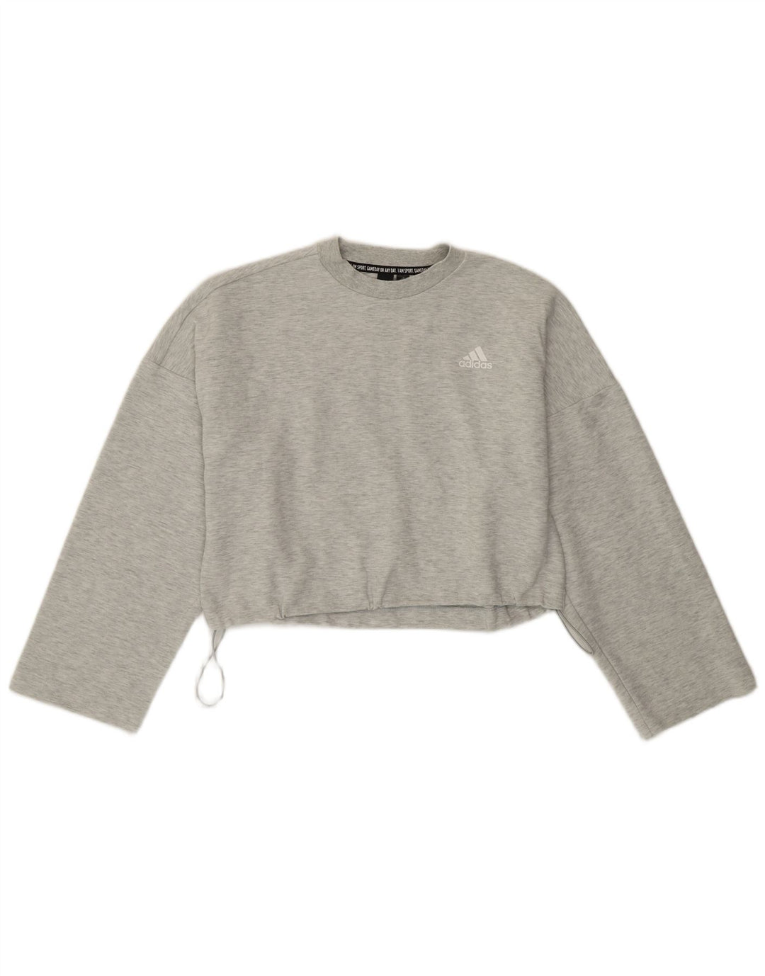 Pulover adidas Crop oversized pentru femei UK 4/6 XS bumbac gri