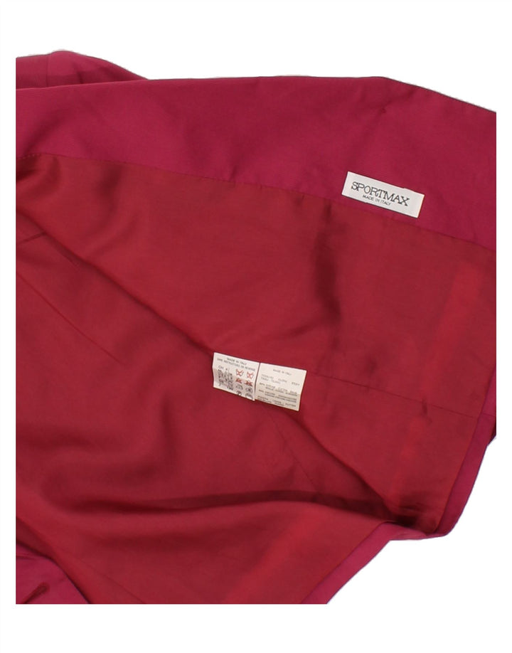 SPORTMAX Womens Crop 1 Button Blazer Jacket UK 12 Medium  Pink Cotton Vintage Sportmax and Second-Hand Sportmax from Messina Hembry 