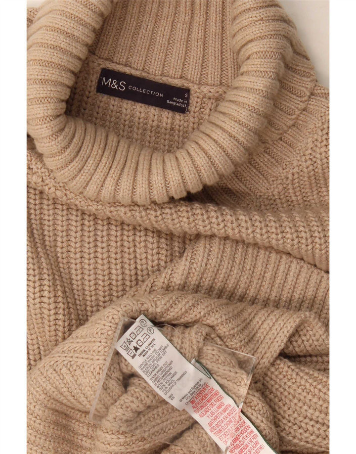 Marks & Spencer Womens Longline Vest Oversized Tank Top UK 10 Small Beige