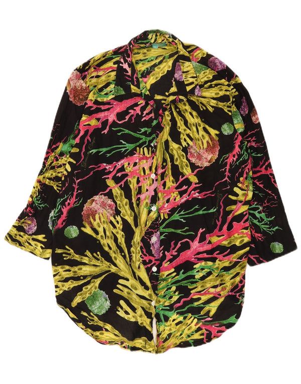 Bluză cămașă pentru femei Antica Sartoria cu mâneci 3/4 UK 14 Medium Black Floral