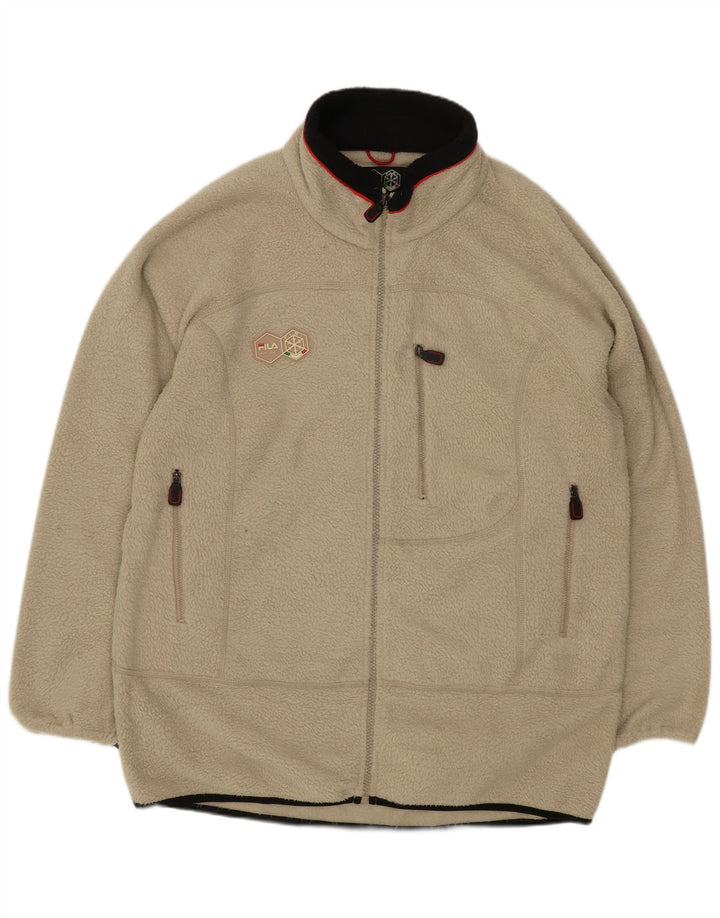 Jachetă fleece pentru bărbați Fila UK 40 mare, bej, poliester