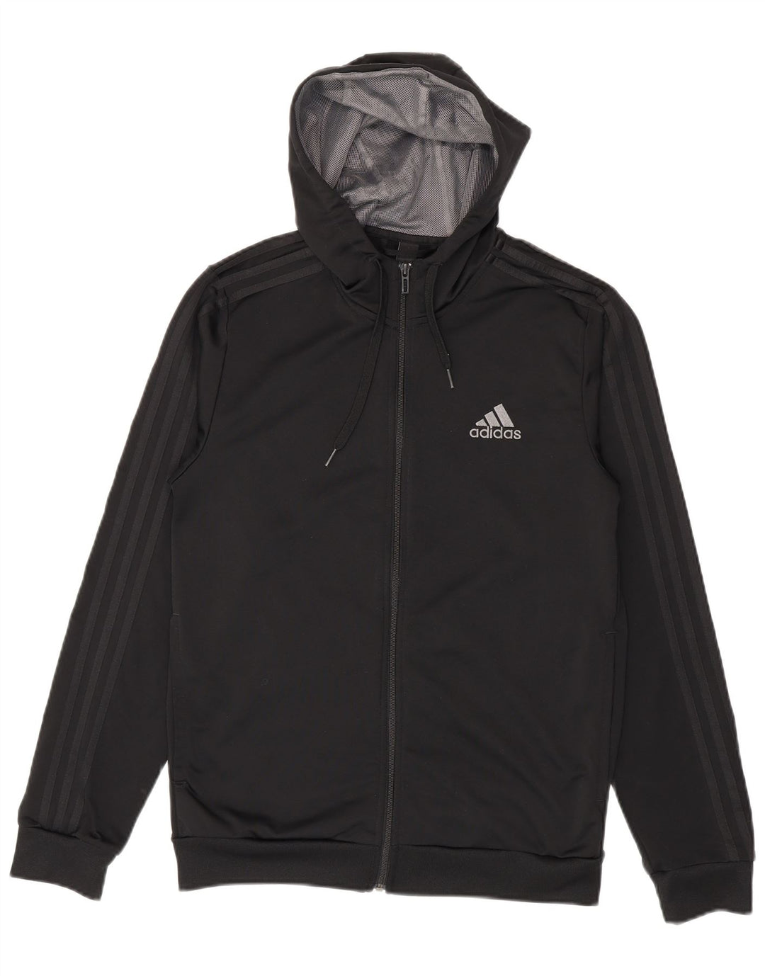 Pulover Adidas pentru bărbați, cu fermoar, UK 38/40 Poliester mediu negru