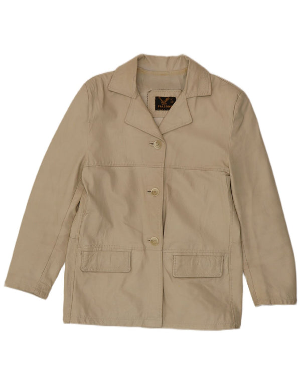 Jachetă Falconpel pentru femei, cu 3 nasturi, IT 44 Medium Off White