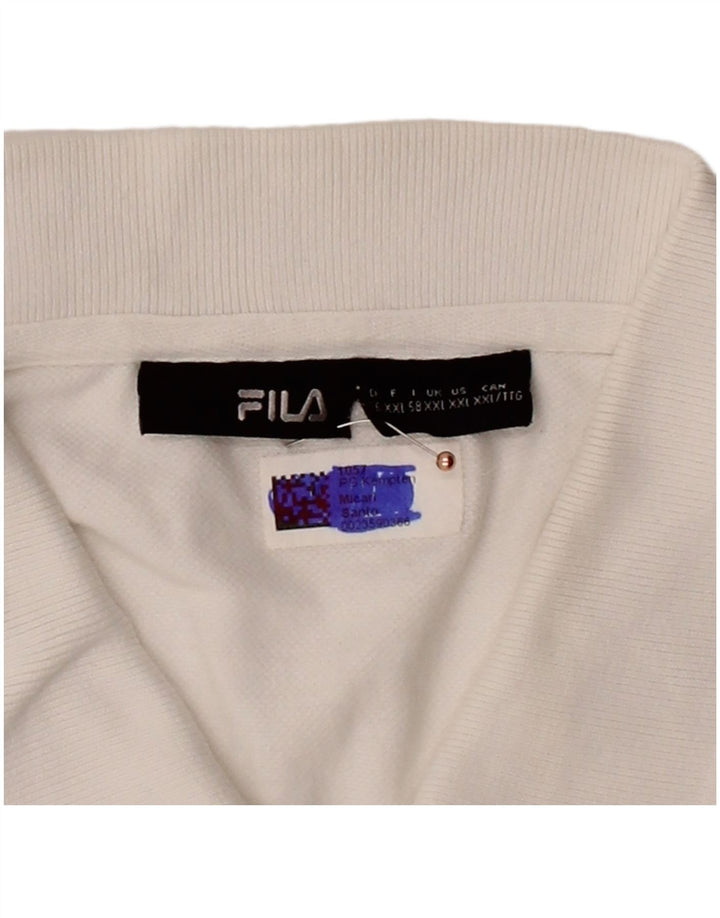 FILA Mens Polo Shirt 2XL White