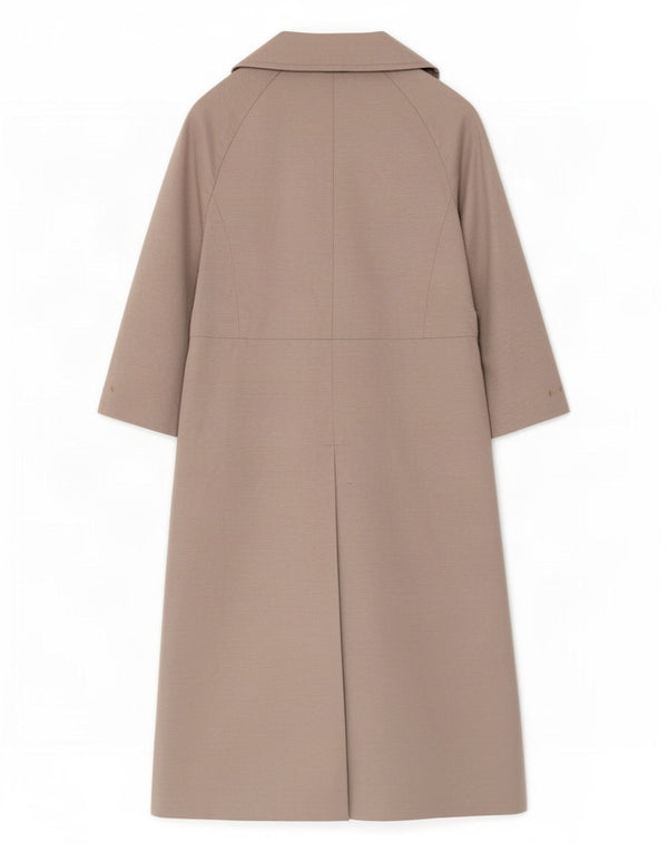 Zara Womens 3/4 Sleeve Overcoat UK 12 Medium Beige Cotton