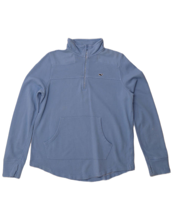 Vineyard Vines Pulover pentru femei, cu fermoar supradimensionat, cu gât, UK 10 Small Blue