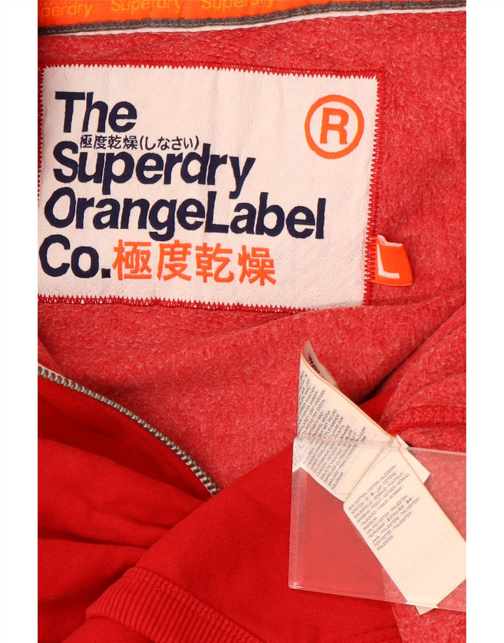 Pulover Superdry pentru bărbați, cu fermoar, bumbac roșu mare