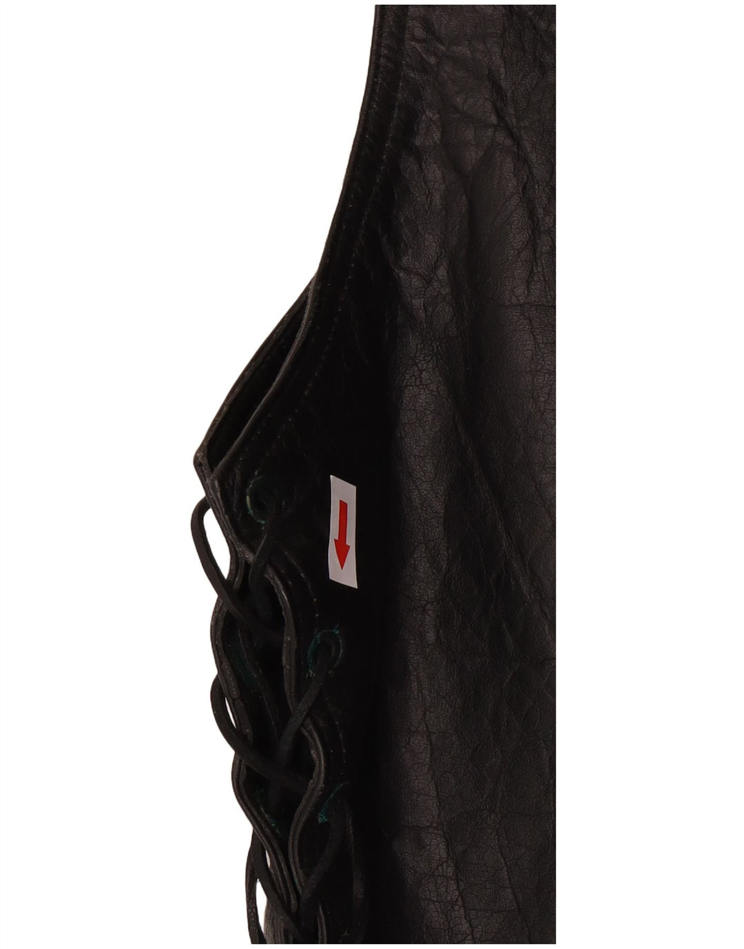 Vestă Western din piele pentru bărbați, neagră, mică