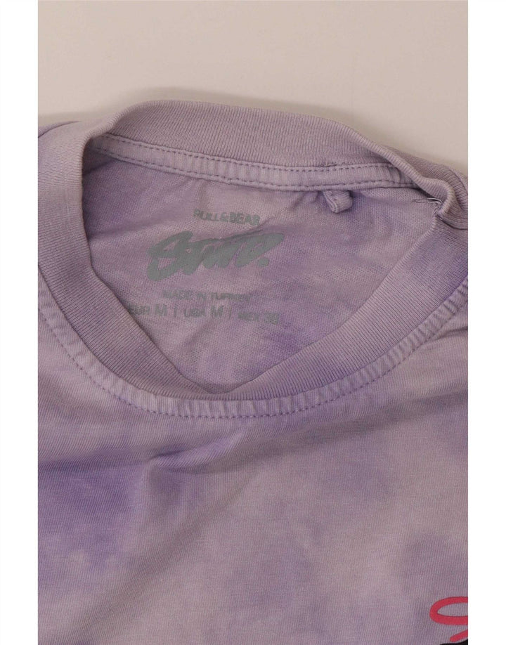Tricou grafic pentru bărbați Pull & Bear Top Medium Purple Tie Dye