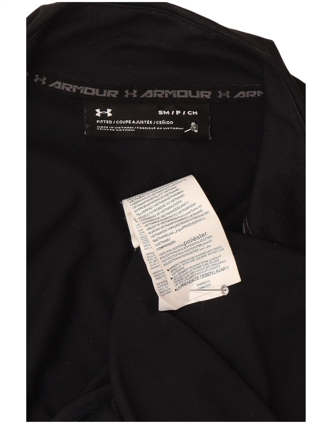 Jachetă de top pentru trening grafic pentru bărbați Under Armour, poliester negru mic